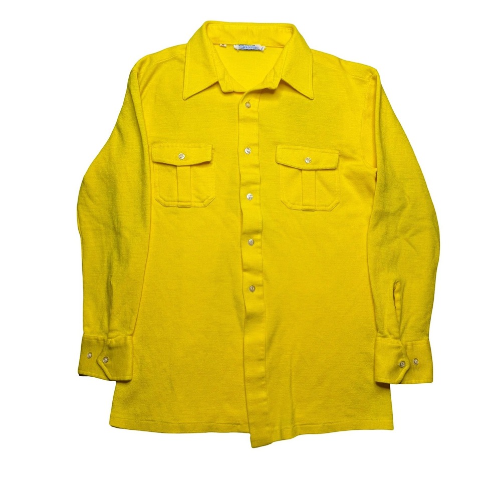 Vintage 70s 80s Monte Carlo button down yellow shirt M